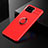 Silikon Hülle Handyhülle Ultra Dünn Schutzhülle Tasche Flexible mit Magnetisch Fingerring Ständer für Oppo F17 Pro Rot