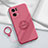 Silikon Hülle Handyhülle Ultra Dünn Schutzhülle Tasche Flexible mit Magnetisch Fingerring Ständer für Oppo Reno7 Pro 5G Pink