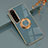 Silikon Hülle Handyhülle Ultra Dünn Schutzhülle Tasche Flexible mit Magnetisch Fingerring Ständer für Sony Xperia 1 IV Lavendel Grau