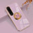 Silikon Hülle Handyhülle Ultra Dünn Schutzhülle Tasche Flexible mit Magnetisch Fingerring Ständer für Sony Xperia 10 IV Helles Lila