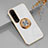 Silikon Hülle Handyhülle Ultra Dünn Schutzhülle Tasche Flexible mit Magnetisch Fingerring Ständer für Sony Xperia 10 IV Weiß