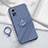 Silikon Hülle Handyhülle Ultra Dünn Schutzhülle Tasche Flexible mit Magnetisch Fingerring Ständer für Xiaomi Mi 10T 5G Lavendel Grau