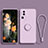 Silikon Hülle Handyhülle Ultra Dünn Schutzhülle Tasche Flexible mit Magnetisch Fingerring Ständer für Xiaomi Mi 12 Lite NE 5G Helles Lila