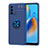 Silikon Hülle Handyhülle Ultra Dünn Schutzhülle Tasche Flexible mit Magnetisch Fingerring Ständer JM1 für Oppo Reno6 Lite Blau