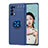 Silikon Hülle Handyhülle Ultra Dünn Schutzhülle Tasche Flexible mit Magnetisch Fingerring Ständer JM1 für Oppo Reno6 Pro 5G Blau