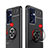 Silikon Hülle Handyhülle Ultra Dünn Schutzhülle Tasche Flexible mit Magnetisch Fingerring Ständer JM1 für Oppo Reno7 5G