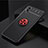 Silikon Hülle Handyhülle Ultra Dünn Schutzhülle Tasche Flexible mit Magnetisch Fingerring Ständer JM1 für Samsung Galaxy A02 Rot und Schwarz
