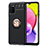 Silikon Hülle Handyhülle Ultra Dünn Schutzhülle Tasche Flexible mit Magnetisch Fingerring Ständer JM1 für Samsung Galaxy A03s