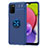 Silikon Hülle Handyhülle Ultra Dünn Schutzhülle Tasche Flexible mit Magnetisch Fingerring Ständer JM1 für Samsung Galaxy A03s Blau