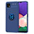 Silikon Hülle Handyhülle Ultra Dünn Schutzhülle Tasche Flexible mit Magnetisch Fingerring Ständer JM1 für Samsung Galaxy A22s 5G Blau