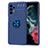 Silikon Hülle Handyhülle Ultra Dünn Schutzhülle Tasche Flexible mit Magnetisch Fingerring Ständer JM1 für Samsung Galaxy A23 4G Blau