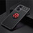 Silikon Hülle Handyhülle Ultra Dünn Schutzhülle Tasche Flexible mit Magnetisch Fingerring Ständer JM2 für OnePlus Nord N20 5G Rot und Schwarz