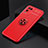 Silikon Hülle Handyhülle Ultra Dünn Schutzhülle Tasche Flexible mit Magnetisch Fingerring Ständer JM2 für Oppo A54 4G Rot