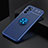 Silikon Hülle Handyhülle Ultra Dünn Schutzhülle Tasche Flexible mit Magnetisch Fingerring Ständer JM2 für Oppo A54s Blau