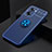 Silikon Hülle Handyhülle Ultra Dünn Schutzhülle Tasche Flexible mit Magnetisch Fingerring Ständer JM2 für Oppo A57s Blau