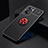 Silikon Hülle Handyhülle Ultra Dünn Schutzhülle Tasche Flexible mit Magnetisch Fingerring Ständer JM2 für Oppo A77s Rot und Schwarz