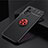 Silikon Hülle Handyhülle Ultra Dünn Schutzhülle Tasche Flexible mit Magnetisch Fingerring Ständer JM2 für Oppo A93s 5G Rot und Schwarz