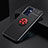 Silikon Hülle Handyhülle Ultra Dünn Schutzhülle Tasche Flexible mit Magnetisch Fingerring Ständer JM2 für Oppo Find X5 Lite 5G Rot und Schwarz