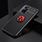 Silikon Hülle Handyhülle Ultra Dünn Schutzhülle Tasche Flexible mit Magnetisch Fingerring Ständer JM2 für Oppo K10 4G Rot und Schwarz