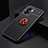 Silikon Hülle Handyhülle Ultra Dünn Schutzhülle Tasche Flexible mit Magnetisch Fingerring Ständer JM2 für Oppo K10 5G India Rot und Schwarz