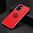 Silikon Hülle Handyhülle Ultra Dünn Schutzhülle Tasche Flexible mit Magnetisch Fingerring Ständer JM2 für Oppo Reno7 5G Rot