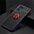 Silikon Hülle Handyhülle Ultra Dünn Schutzhülle Tasche Flexible mit Magnetisch Fingerring Ständer JM2 für Oppo Reno7 Pro 5G Rot und Schwarz