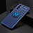 Silikon Hülle Handyhülle Ultra Dünn Schutzhülle Tasche Flexible mit Magnetisch Fingerring Ständer JM2 für Samsung Galaxy A15 4G Blau