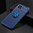 Silikon Hülle Handyhülle Ultra Dünn Schutzhülle Tasche Flexible mit Magnetisch Fingerring Ständer JM2 für Samsung Galaxy A22 4G Blau