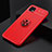 Silikon Hülle Handyhülle Ultra Dünn Schutzhülle Tasche Flexible mit Magnetisch Fingerring Ständer JM2 für Samsung Galaxy A22s 5G Rot
