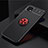 Silikon Hülle Handyhülle Ultra Dünn Schutzhülle Tasche Flexible mit Magnetisch Fingerring Ständer JM2 für Samsung Galaxy A22s 5G Rot und Schwarz