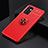 Silikon Hülle Handyhülle Ultra Dünn Schutzhülle Tasche Flexible mit Magnetisch Fingerring Ständer JM2 für Samsung Galaxy A52 4G Rot