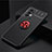 Silikon Hülle Handyhülle Ultra Dünn Schutzhülle Tasche Flexible mit Magnetisch Fingerring Ständer JM2 für Samsung Galaxy A53 5G Rot und Schwarz
