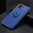 Silikon Hülle Handyhülle Ultra Dünn Schutzhülle Tasche Flexible mit Magnetisch Fingerring Ständer JM2 für Samsung Galaxy F62 5G Blau
