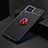 Silikon Hülle Handyhülle Ultra Dünn Schutzhülle Tasche Flexible mit Magnetisch Fingerring Ständer JM2 für Samsung Galaxy M33 5G Rot und Schwarz