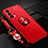 Silikon Hülle Handyhülle Ultra Dünn Schutzhülle Tasche Flexible mit Magnetisch Fingerring Ständer JM3 für Oppo A54 5G Rot