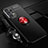 Silikon Hülle Handyhülle Ultra Dünn Schutzhülle Tasche Flexible mit Magnetisch Fingerring Ständer JM3 für Samsung Galaxy A32 5G Rot und Schwarz