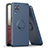 Silikon Hülle Handyhülle Ultra Dünn Schutzhülle Tasche Flexible mit Magnetisch Fingerring Ständer QW1 für Samsung Galaxy M12 Blau