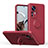 Silikon Hülle Handyhülle Ultra Dünn Schutzhülle Tasche Flexible mit Magnetisch Fingerring Ständer QW1 für Xiaomi Mi 12T Pro 5G Fuchsie