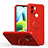 Silikon Hülle Handyhülle Ultra Dünn Schutzhülle Tasche Flexible mit Magnetisch Fingerring Ständer QW1 für Xiaomi Poco C50 Rot
