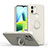 Silikon Hülle Handyhülle Ultra Dünn Schutzhülle Tasche Flexible mit Magnetisch Fingerring Ständer QW1 für Xiaomi Poco C50 Weiß