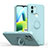 Silikon Hülle Handyhülle Ultra Dünn Schutzhülle Tasche Flexible mit Magnetisch Fingerring Ständer QW1 für Xiaomi Redmi A1 Plus Hellblau