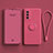 Silikon Hülle Handyhülle Ultra Dünn Schutzhülle Tasche Flexible mit Magnetisch Fingerring Ständer S01 für Oppo A74 5G Pink