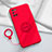 Silikon Hülle Handyhülle Ultra Dünn Schutzhülle Tasche Flexible mit Magnetisch Fingerring Ständer S01 für Oppo Reno6 Pro+ Plus 5G Rot