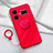 Silikon Hülle Handyhülle Ultra Dünn Schutzhülle Tasche Flexible mit Magnetisch Fingerring Ständer S01 für Realme GT Neo6 5G Rot
