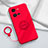 Silikon Hülle Handyhülle Ultra Dünn Schutzhülle Tasche Flexible mit Magnetisch Fingerring Ständer S01 für Vivo iQOO 10 Pro 5G Rot