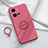 Silikon Hülle Handyhülle Ultra Dünn Schutzhülle Tasche Flexible mit Magnetisch Fingerring Ständer S01 für Vivo V25 5G Pink
