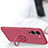 Silikon Hülle Handyhülle Ultra Dünn Schutzhülle Tasche Flexible mit Magnetisch Fingerring Ständer S01 für Vivo V25 Pro 5G