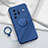 Silikon Hülle Handyhülle Ultra Dünn Schutzhülle Tasche Flexible mit Magnetisch Fingerring Ständer S01 für Vivo X80 Pro 5G Blau