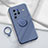 Silikon Hülle Handyhülle Ultra Dünn Schutzhülle Tasche Flexible mit Magnetisch Fingerring Ständer S01 für Vivo X80 Pro 5G Lavendel Grau