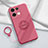 Silikon Hülle Handyhülle Ultra Dünn Schutzhülle Tasche Flexible mit Magnetisch Fingerring Ständer S02 für Oppo Reno9 Pro 5G Pink